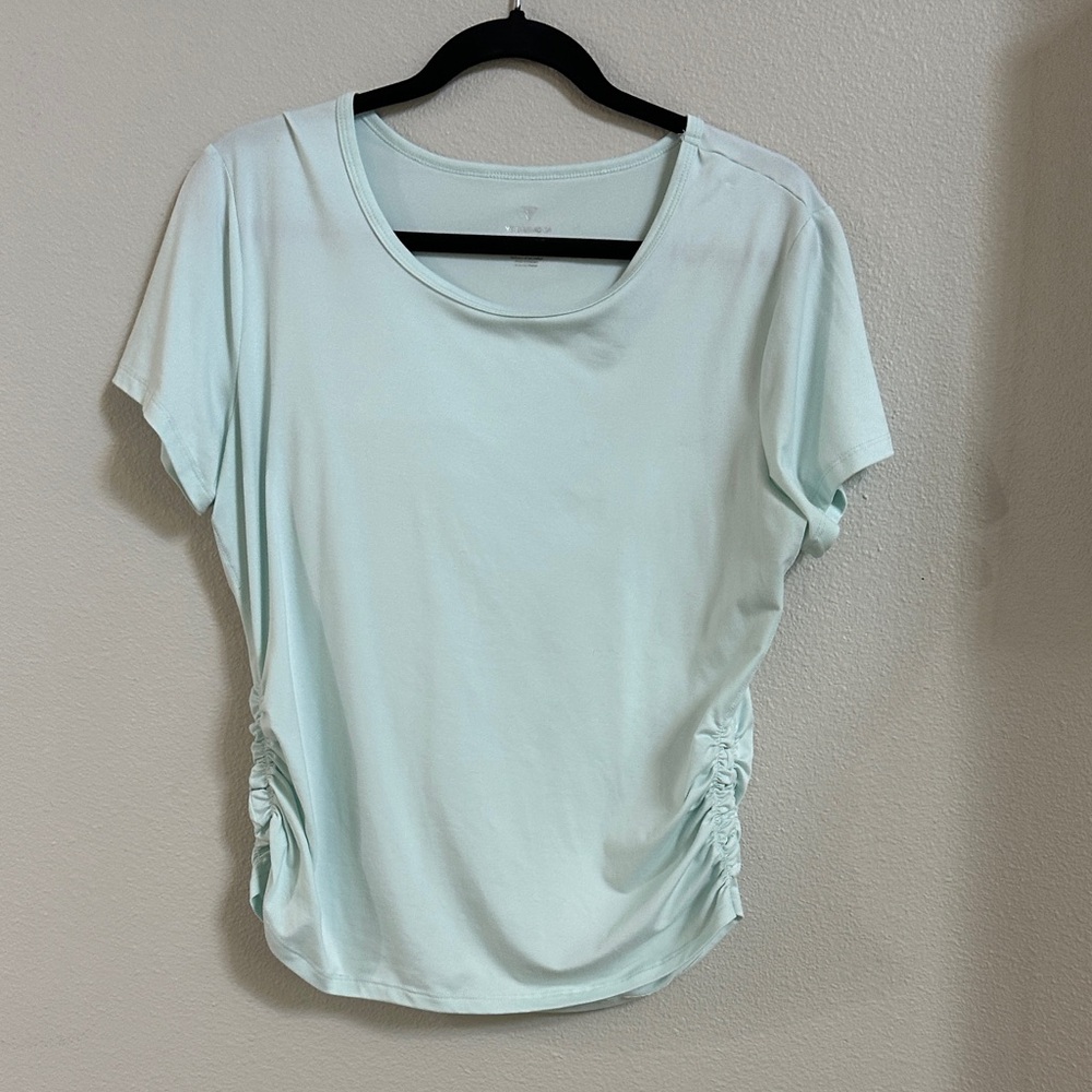 Light Green Ruched Short Sleeve Top